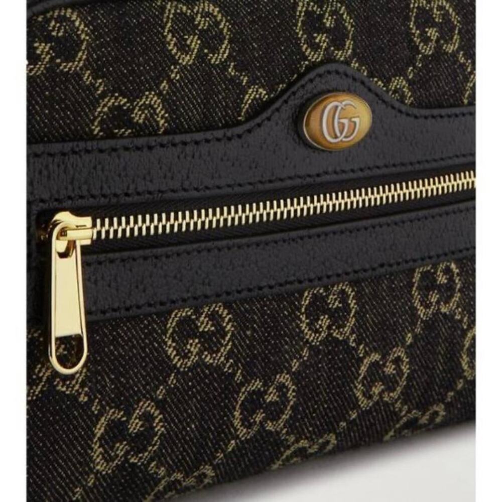 GUCCI Ophidia GG logo denim leather camera crossbody bag - Picture 7 of 8